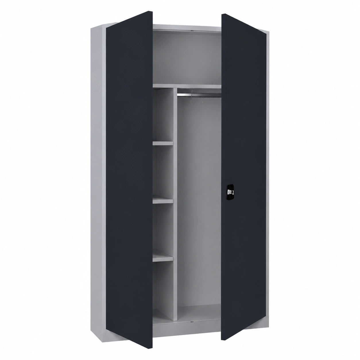 Lüllmann Universalschrank mit Schloss, Stahl, 180x80x38 cm, Anthrazitgrau (RAL 7016)