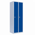 Lüllmann Metall-Garderobenschrank, 2-türig, Stahl, Grau/Blau, 180x60x50cm