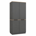 Vicco Kleiderschrank Betti, 4-türig, Anthrazit/Sonoma, 82x179 cm, ideal zur Kleidungslagerung, kombinierbar mit Serienmöbeln