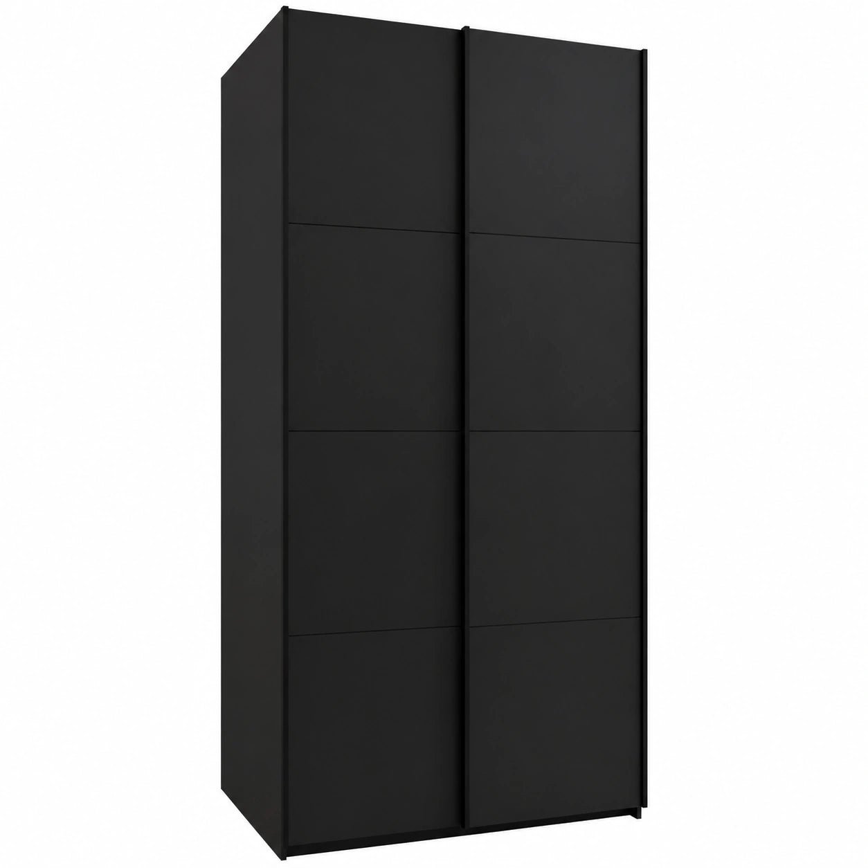 Moderner MEBLE KRYSPOL LUX Kleiderschrank mit Hettich Schiebesystem - 2 leise Schiebetüren, 245,5x120x64cm, Schwarz