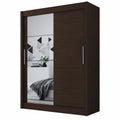 Moderner 120 cm Kleiderschrank mit Schiebetüren und Spiegel - Schlafzimmermöbel