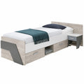 Modernes Jugendzimmer Set mit Bett, Kleiderschrank und Schreibtisch - Sandeiche & Blau