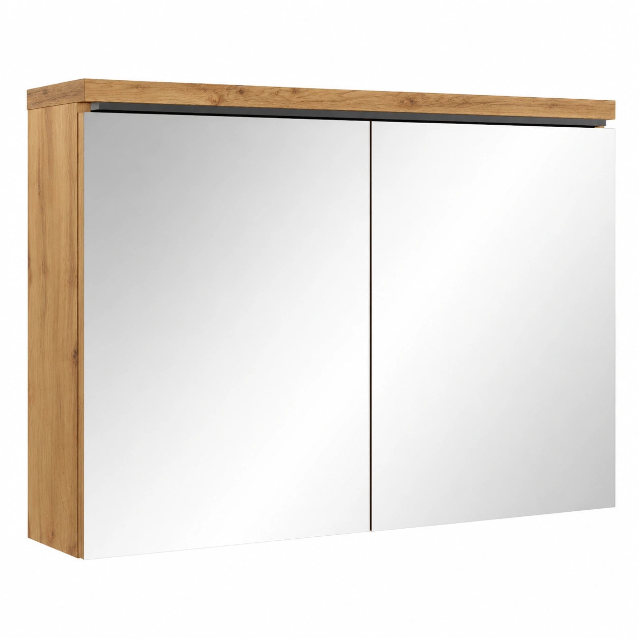 Badezimmerspiegel-Schrank 80x60 cm Eiche mit Doppeltüren