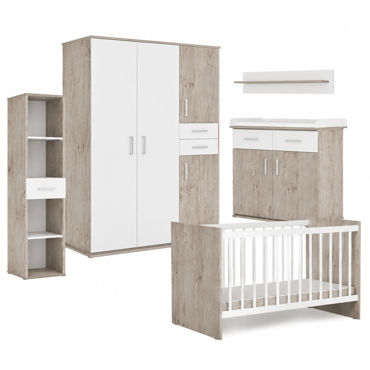 Wachsen Mit Babyzimmer Set Isabel 7-tlg. in Nelson Eiche