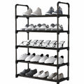 Metall-Schuhregal, 5 Etagen, stapelbar, rostfrei, Schuhaufbewahrung für 12 Paar, ideal für Wohnheim und Balkon