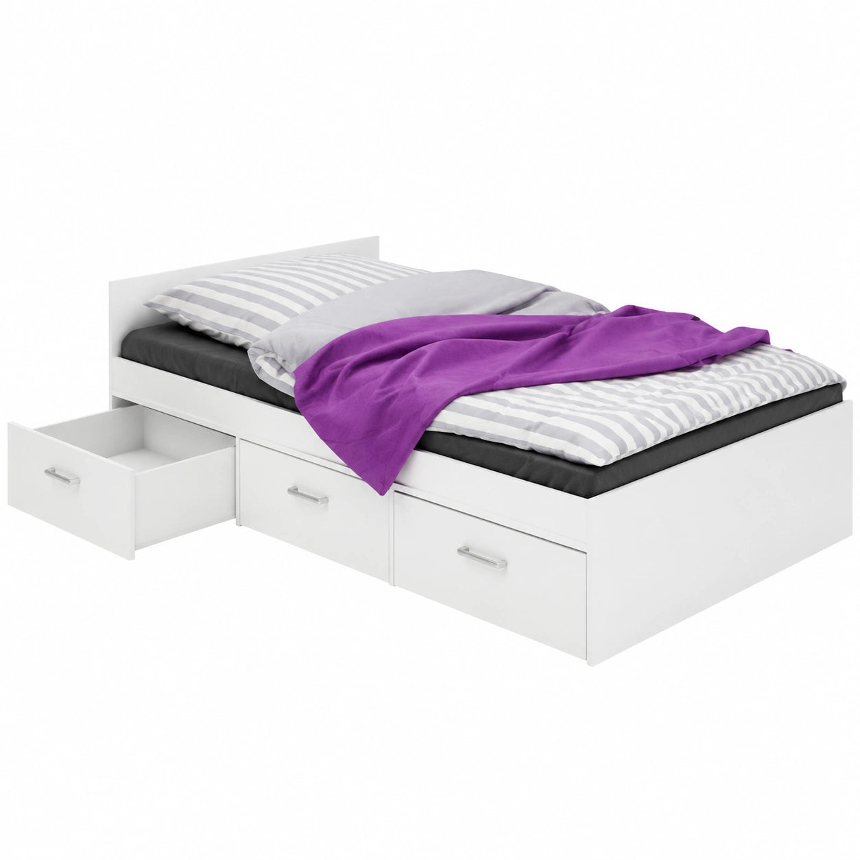 Modernes Jugendzimmer-Set Steffi in Weiß und Flieder, 5-teilig