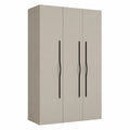Moderner Kleiderschrank mit 3 Türen, Aufbewahrung für Schlafzimmer in Kaschmir-Schwarz 245,5x120x50cm