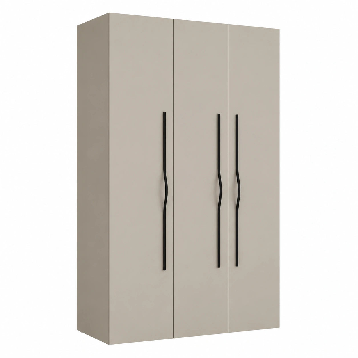 Moderner Kleiderschrank mit 3 Türen, Aufbewahrung für Schlafzimmer in Kaschmir-Schwarz 245,5x120x50cm
