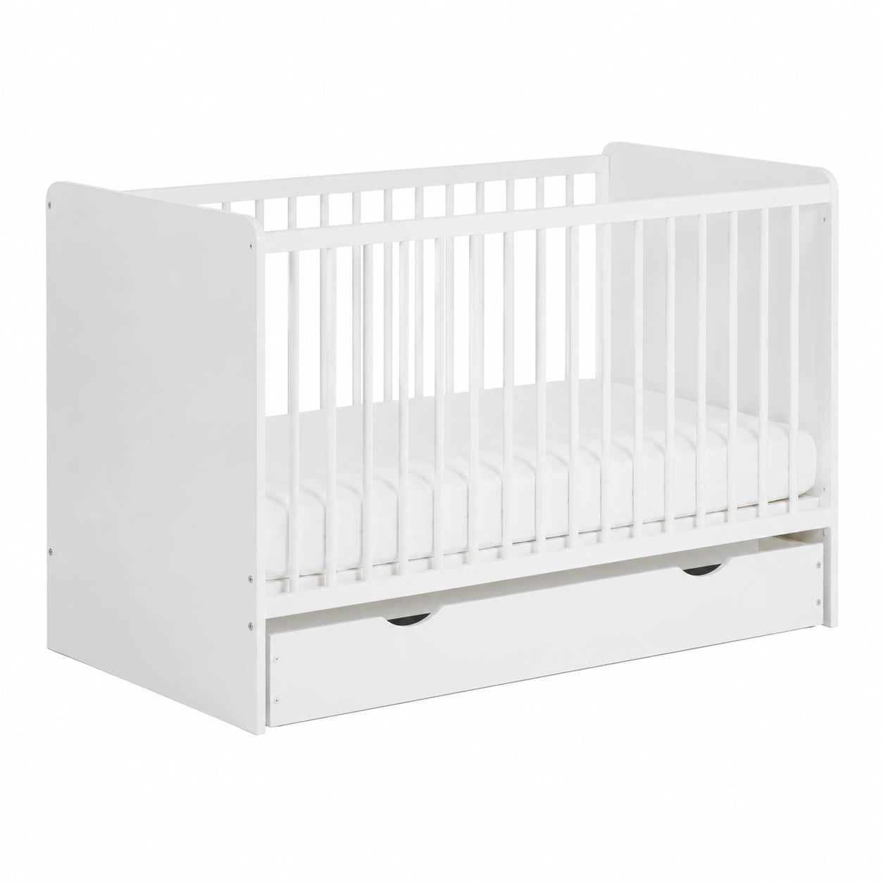 Komplettes Babyzimmer Set mit Wickelkommode, Kleiderschrank und Bett in Weiß