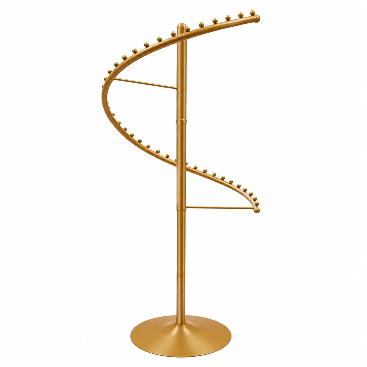 Spiral-Kleiderständer 1.8m, 360° drehbar, freistehendes Metall-Design, vielseitig für Schlafzimmer und Geschäfte, Gold