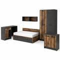 Komplettes Kinderzimmer-Set in Grau mit Bett, Schreibtisch und Kleiderschrank