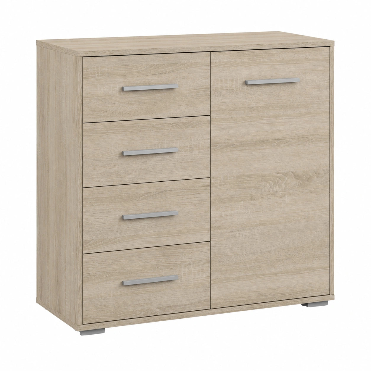Moderner Schiebetürenschrank Frida 01 mit Schubladen für Schlafzimmer, Sonoma