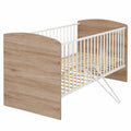 Lomadox Babyzimmer Set: Kleiderschrank, Babybett & Kommode in Eiche Weiß