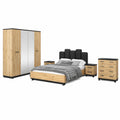 Modernes Schlafzimmer-Set mit Boxspringbett und Kleiderschrank