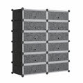Modulares HOMCOM Schuhregal mit 12 Fächern für Flur, Schwarz