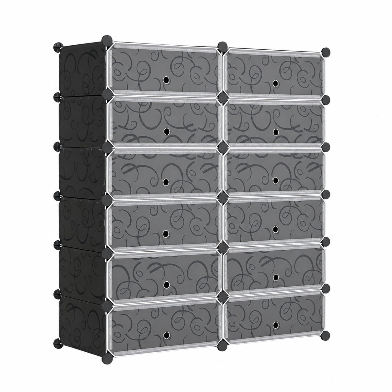 Modulares HOMCOM Schuhregal mit 12 Fächern für Flur, Schwarz