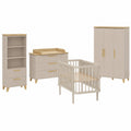 Möbel-Set Babyzimmer Hilda 5-teilig, Kaschmir/Mauvella Eiche, inkl. Kleiderschrank, Babybett, Wickelkommode, Regal, Wandboard