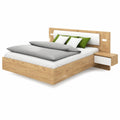 Modernes Schlafzimmermöbel-Set mit LED: Kleiderschrank, Kommode und Bett